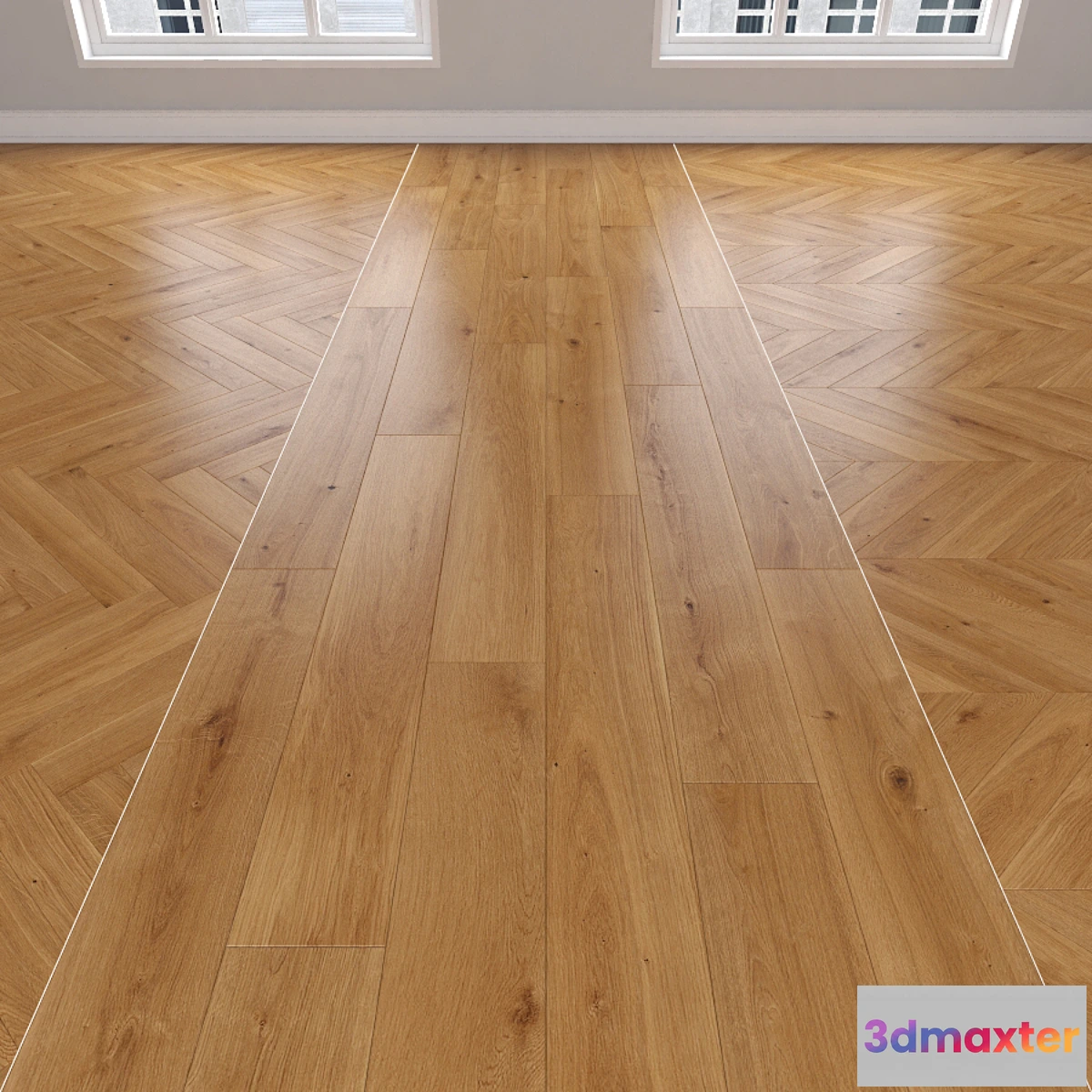 1331265 - Parquet Oak caramel 3 types herringbone linear chevron. 3D Max