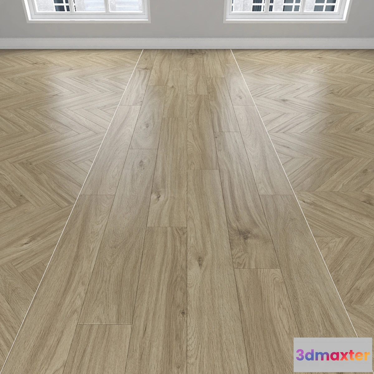 1332684 - Parquet Oak 3 types herringbone linear chevron. - No.6 3D Max