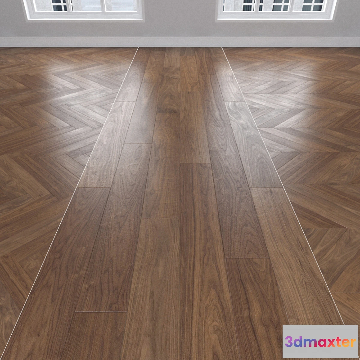 1339035 - American walnut 3 types. Christmas tree linear chevron. 3D Max