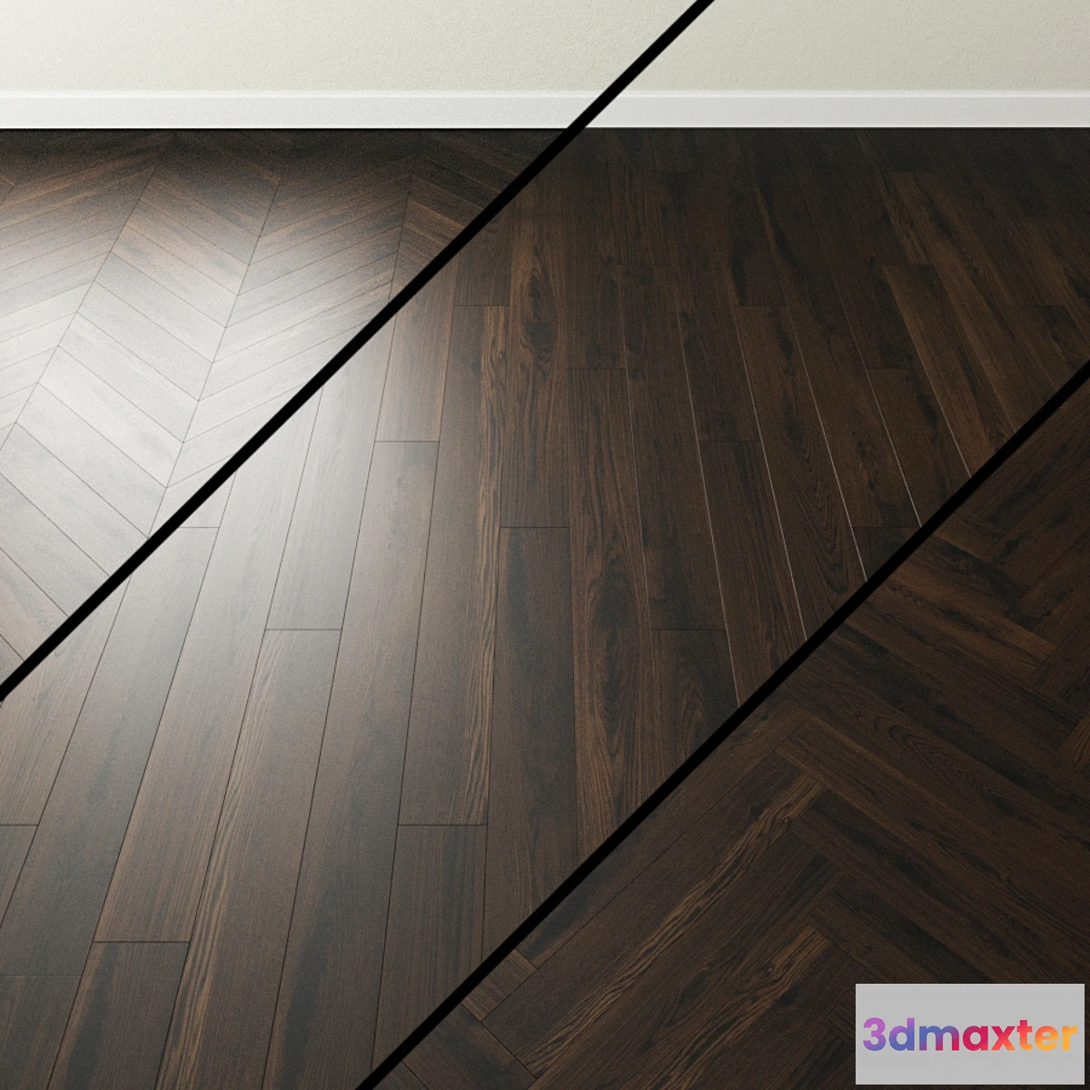 1346002 - Parquet Oak Coswick. Inspire LONDON Dark 3D Max