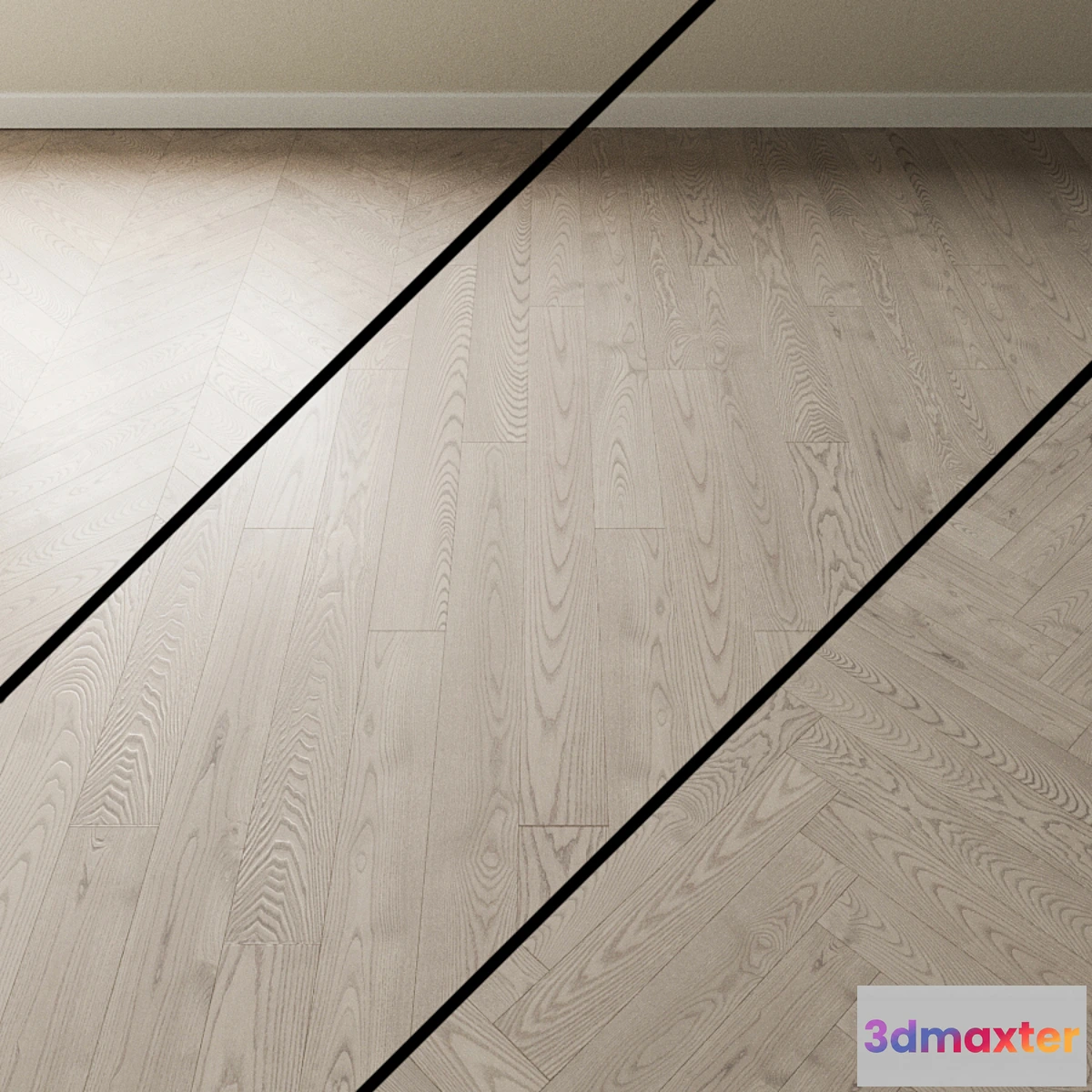 1356859 - Parquet Ash Coswick. Inspire ATLANTIC bleached 3D Max