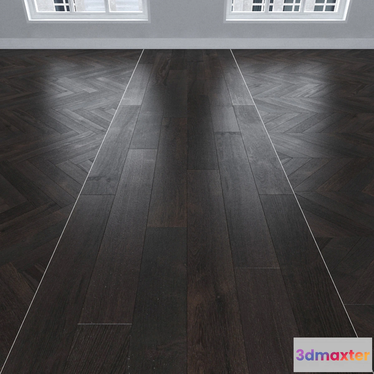 1391724 - Parquet Oak dark 3 types. Christmas tree linear chevron. 3D Max