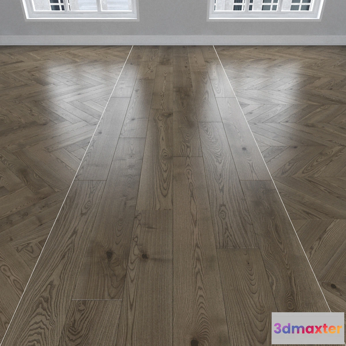 1392318 - Parquet Oak 3 types herringbone linear chevron. 3D Max
