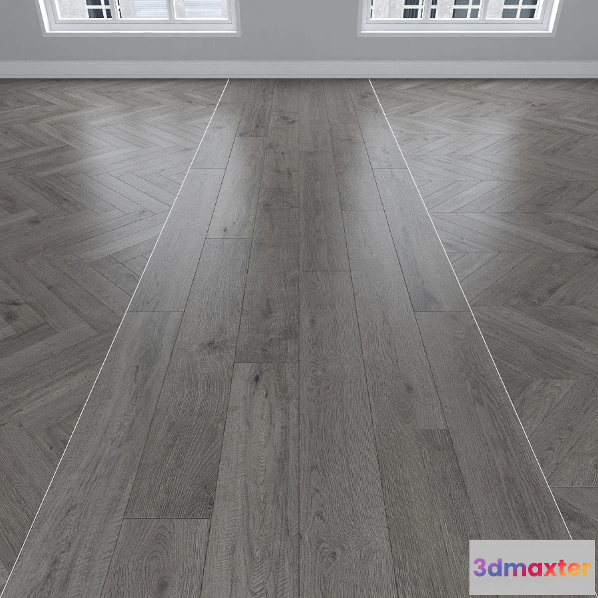 1392418 - Parquet Oak gray 3 types herringbone linear chevron. 3D Max