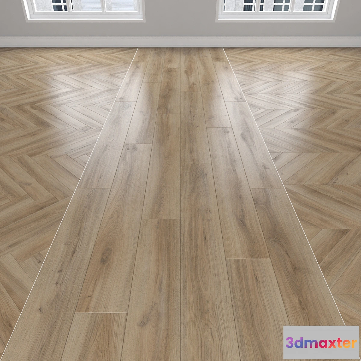 1392424 - Parquet Oak 3 types herringbone linear chevron 3D Max