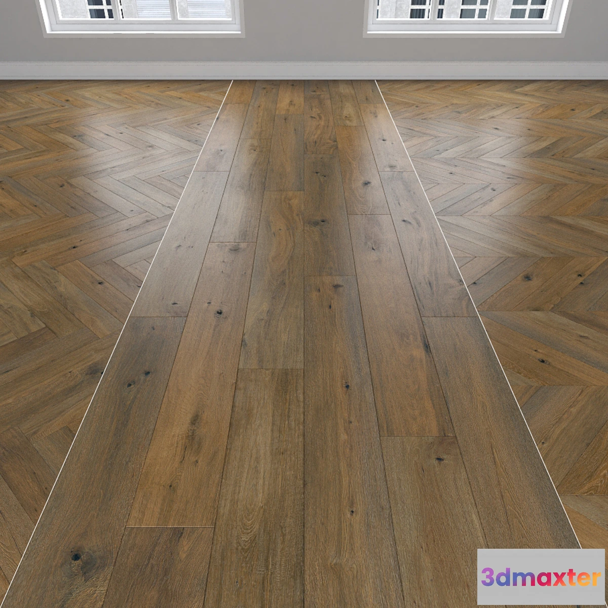 1392846 - Parquet Oak 3 types herringbone linear chevron. 3D Max