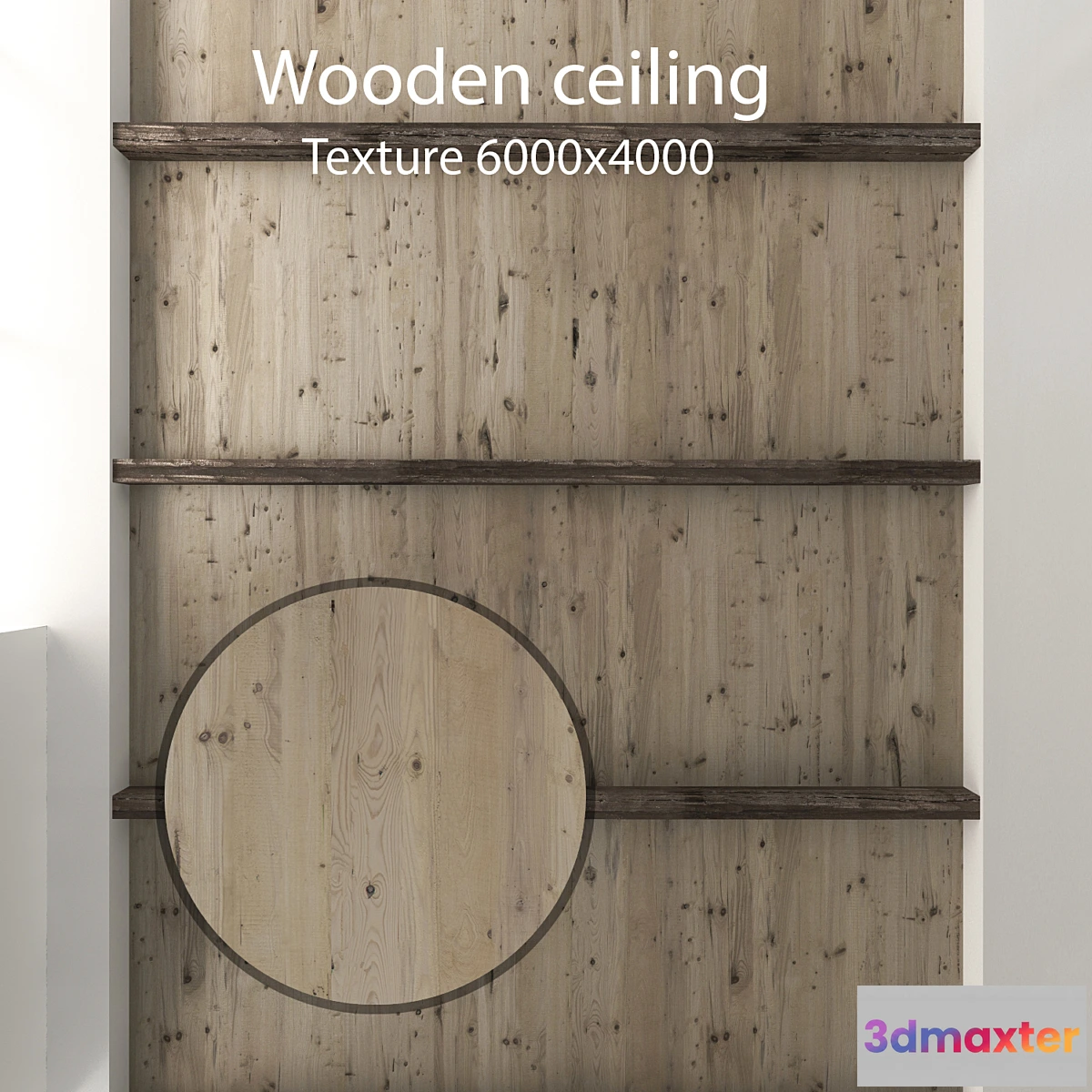 1394338 - Wooden ceiling with beams 12 3D Max