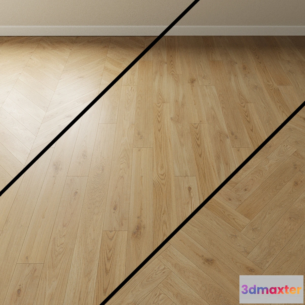 1445772 - Parquet oak Coswick. Inspire PASTEL bleached 3D Max