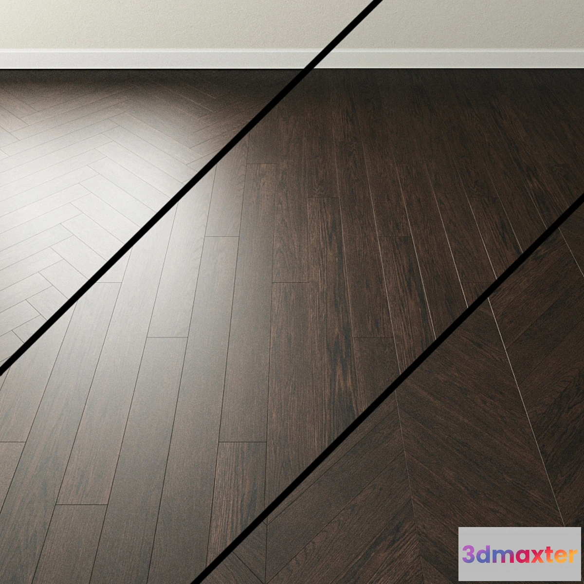 1450736 - Parquet Oak Coswick. Inspire COAL dark 3D Max