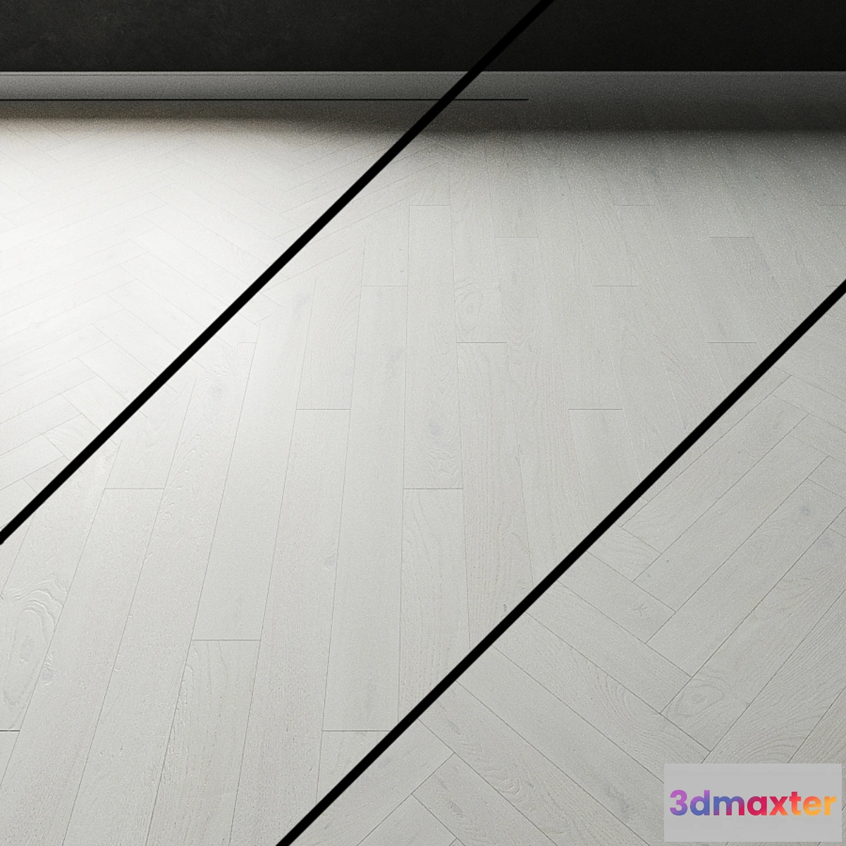 1469260 - Parquet oak Coswick. Inspire CRYSTAL WHITE Bleached 3D Max