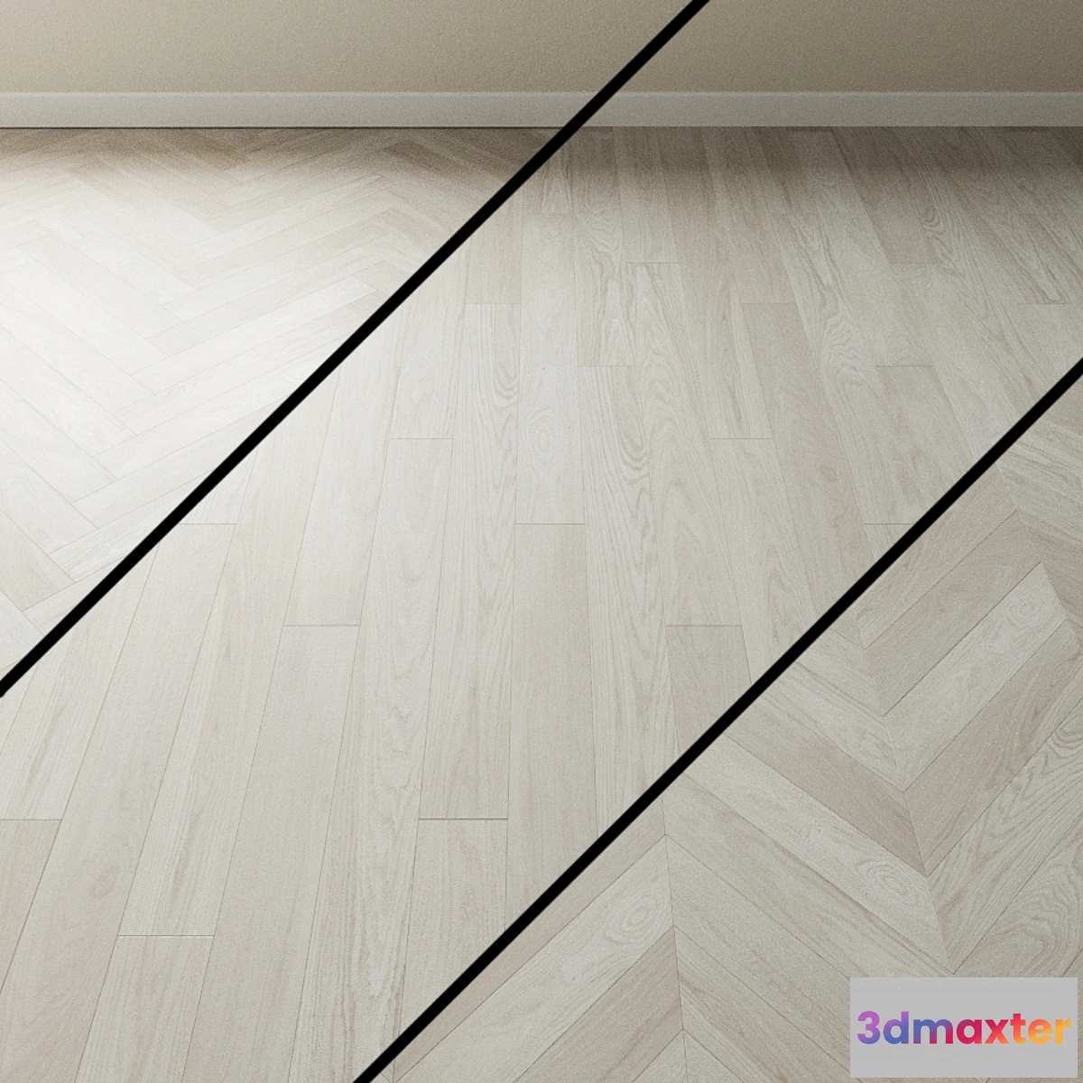 1478706 - Parquet oak Coswick. Inspire Albatros Bleached 3D Max