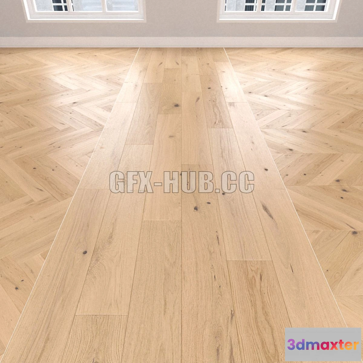 1557761 - Parquet Oak light 3 types Christmas tree linear chevron 3D Max