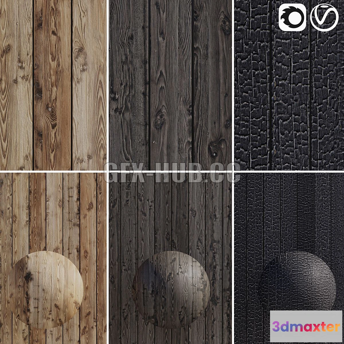 1560450 - Burnt wood 3D Max