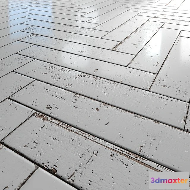 1569286 - White Painted herringbone parquet 3D Max