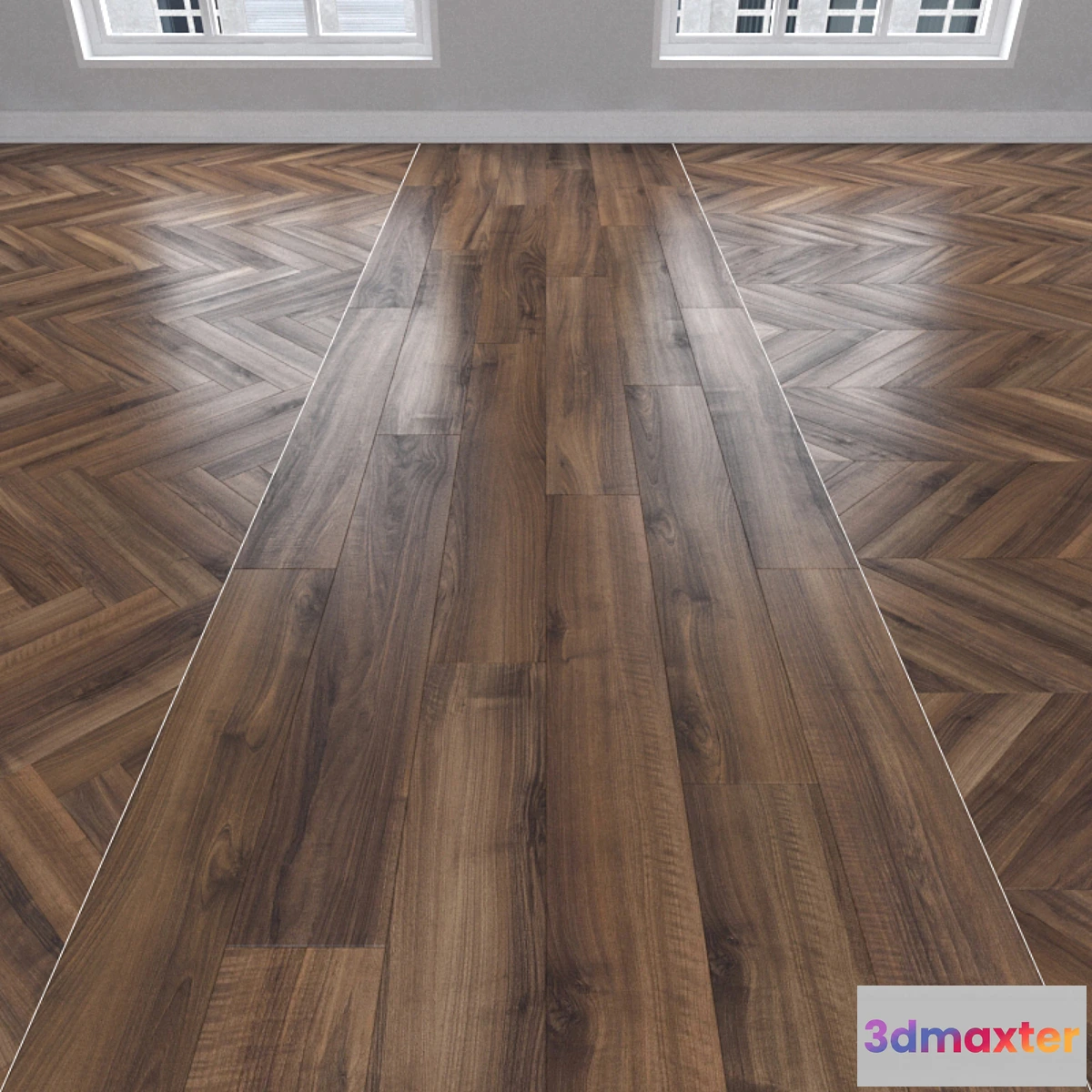 656763 - Parquet Italian walnut 3 kinds herringbone linear chevron.