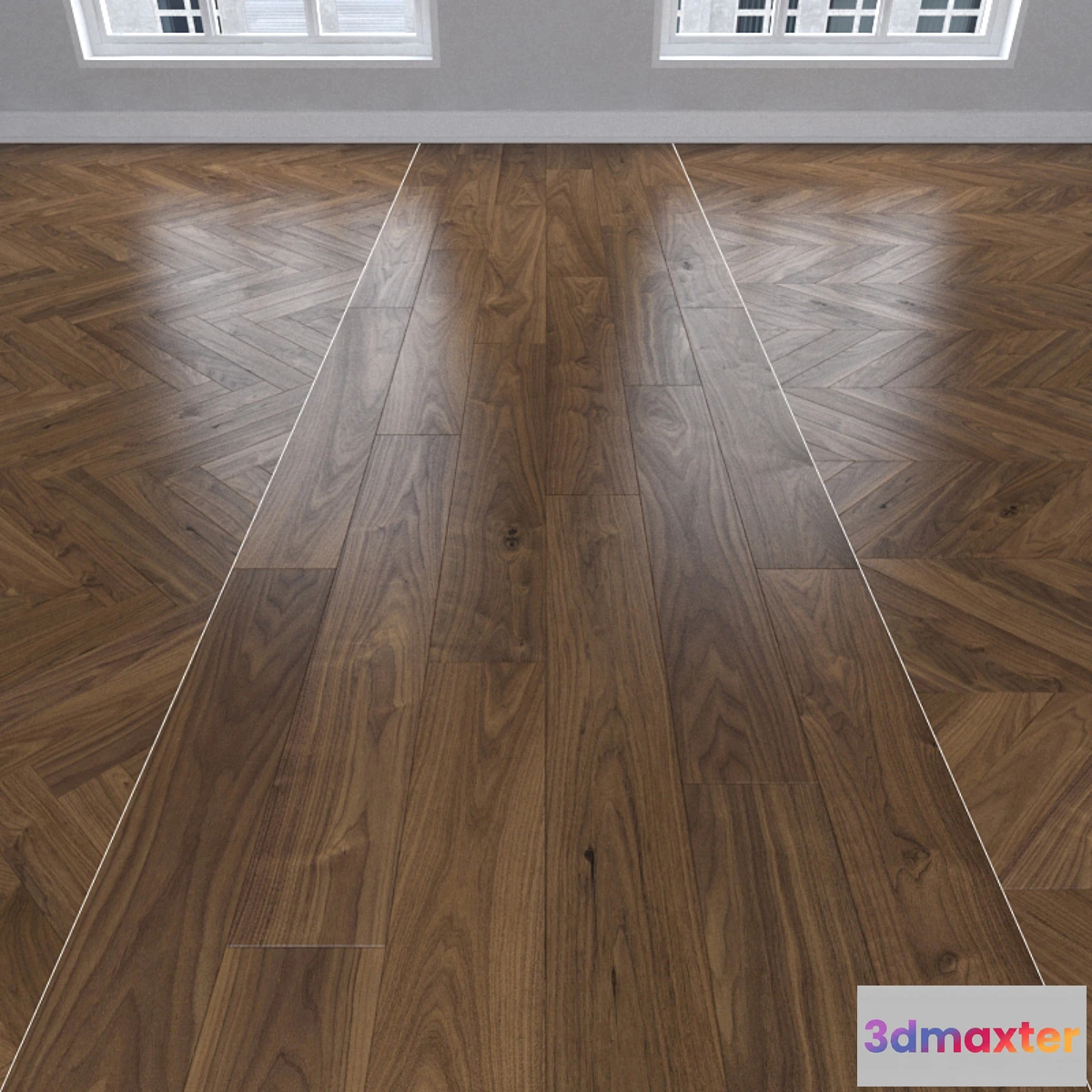 818930 - Parquet American walnut 3 kinds herringbone linear chevron.