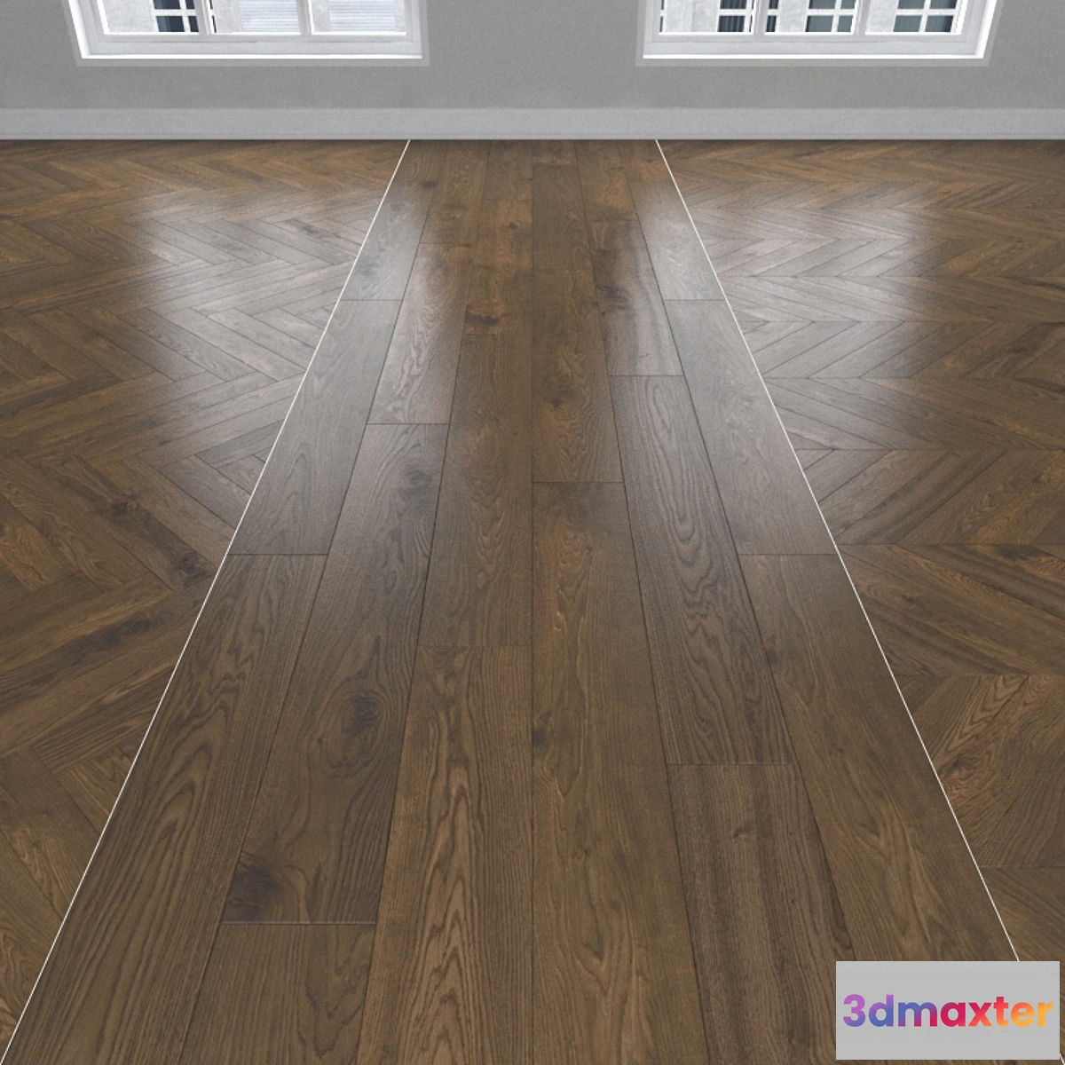 818936 - Parquet earthy oak 3 species herringbone linear chevron.